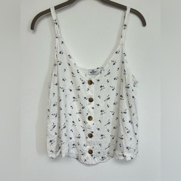 Hollister Tops - Hollister White Floral Flowy Crop Tanktop size L​